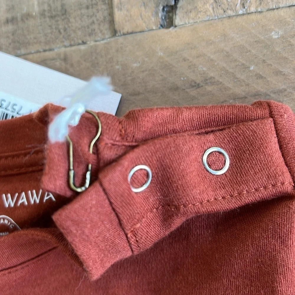 Wild Wawa rust long sleeve pocket tee nwt
